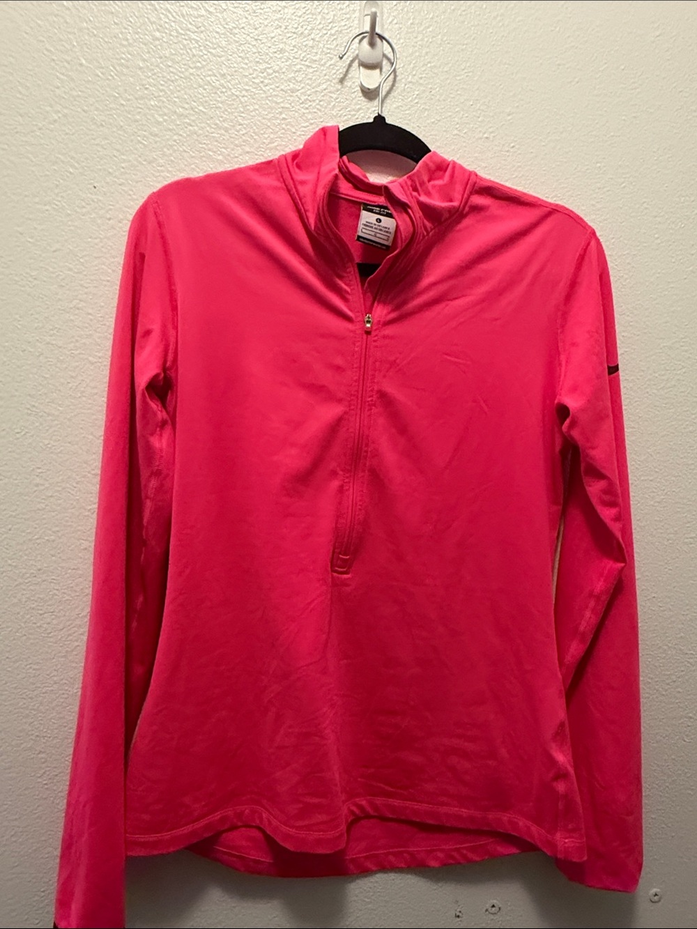 Nike Women’s Hot Pink Long-Sleeve Half-Zip Top